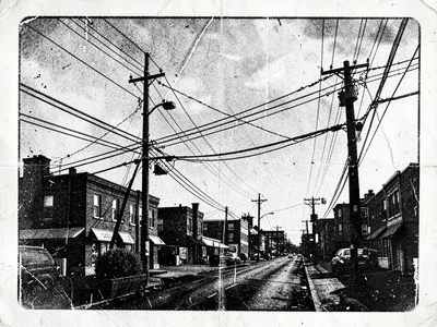 Grunge nineties urban landscape