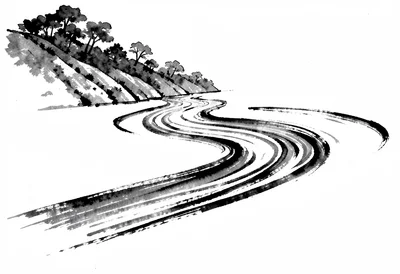 Flowing river single stroke