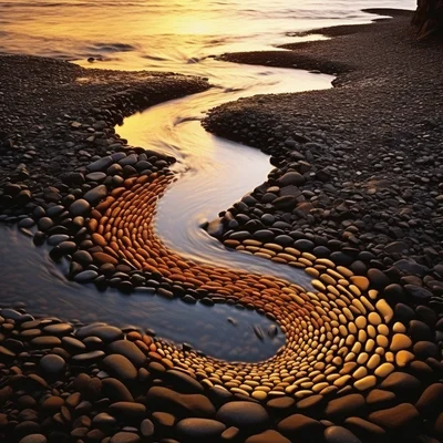 Land Art Photo Andy Goldsworthy-Inspired A winding ri