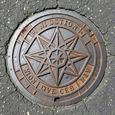 Star Polygon Manhole Cover Art Deco Geometry