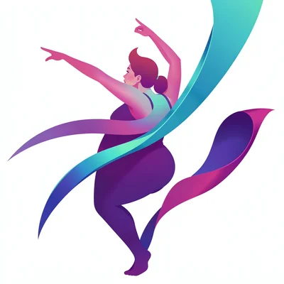 Morphing vector illustration, dance pose flowing into ribbons , smooth vector gr