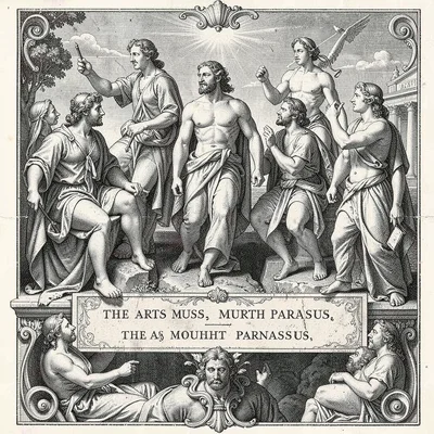 The arts as muses on Mount Parnassus