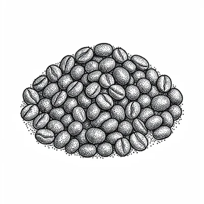 Coffee beans stippled