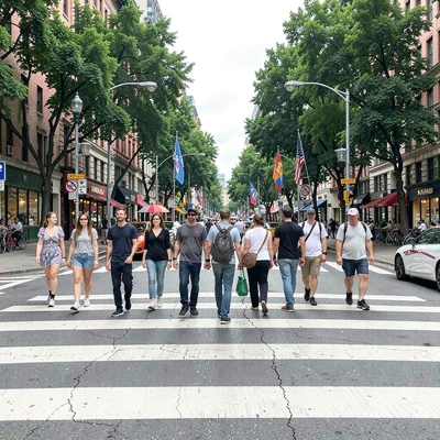 Crosswalk with people