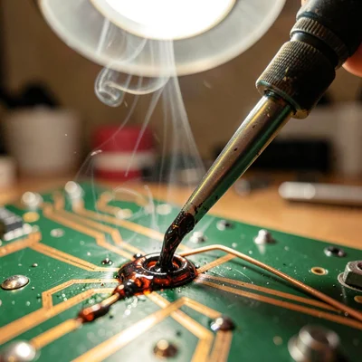 Desoldering Braid at Work