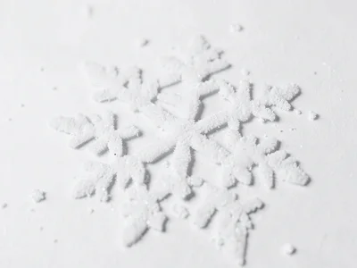 Snowflake on surface macro detail