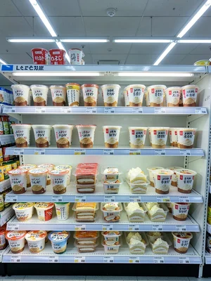 Konbini Dessert Shelf Pudding and Sweets