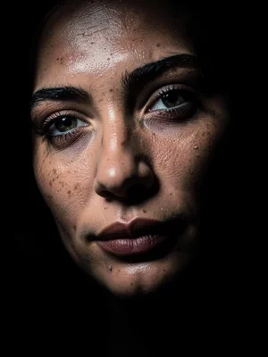 Dramatic beauty close-up