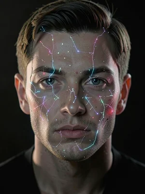 Face with digital artifact