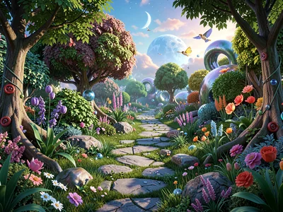 Garden surreal rendering