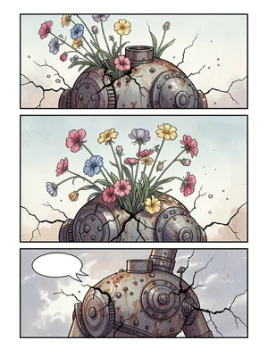 Flowers from mechanical body