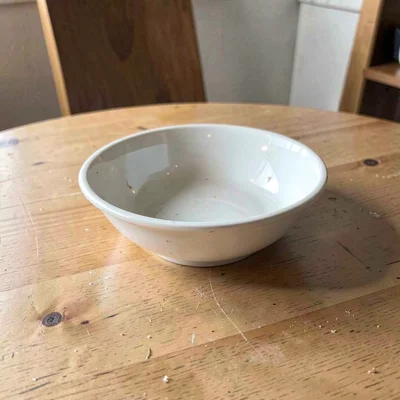 Bowl on empty table