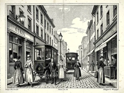 Victorian London street scene