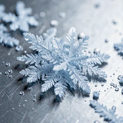 frost-blue ice crystal close-up forming on a steel surface, crystalline detail, 