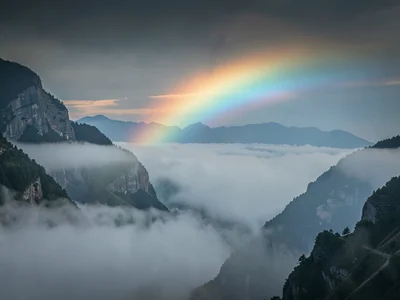 Brocken spectre on fog bank