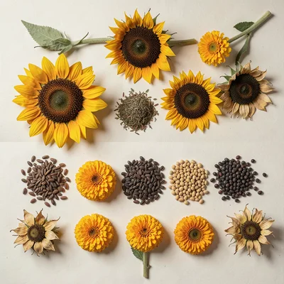 Sunflower and Marigold Dried Seed Heads