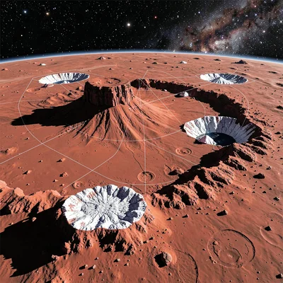 Mars surface features diagram