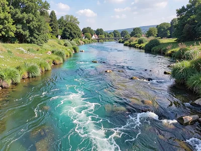 River meeting river showing two colors
