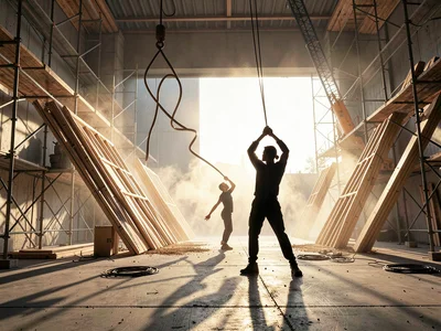 Stage Wings in Wood — Formwork Boards Leaning