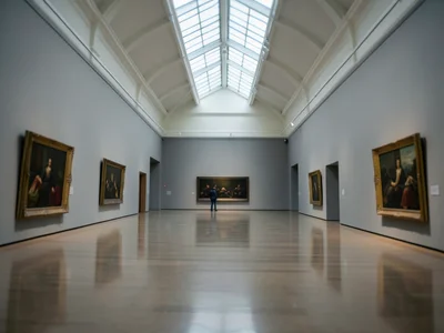 The moment a gallery is empty between visitors: the paintings and the space alon