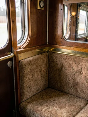 Compartment Corner Mahogany Moquette Brass
