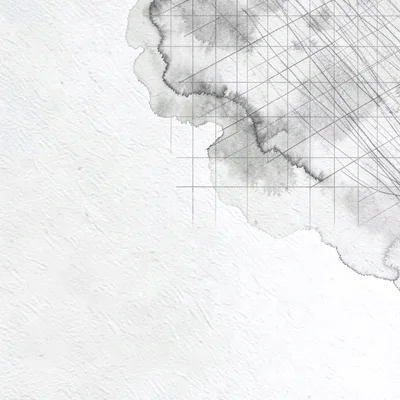 A soft pencil-grid pattern covers the upper-right quadrant in pale charcoal agai