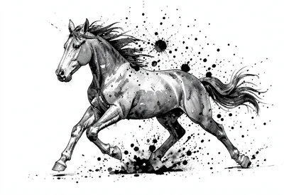 Galloping horse splatter