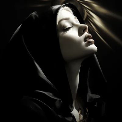 High contrast portrait of madona