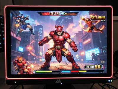 Arcade fighter screen glow