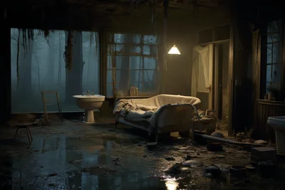Photo by Gregory crewdson. Porcelain Dreams A bathroo