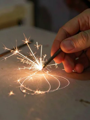 Sparkler writing traces