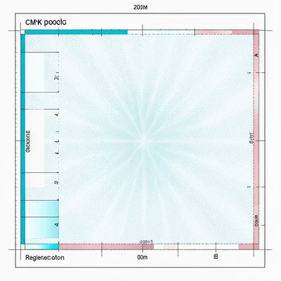 Registration marks with slight misalignment, the cyan plate drifting one millime