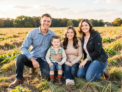 Farm portrait family
