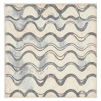 Rooftile pattern viewed straight on, repeating curved forms