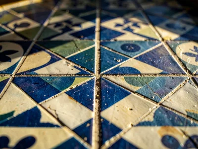 Traditional pattern lit by raking afternoon light