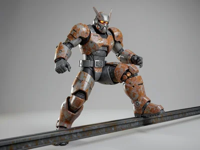 Vaulting one knee over an unseen low rail, the combat-pilot's segmented thigh pl