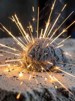 Steel wool sparks