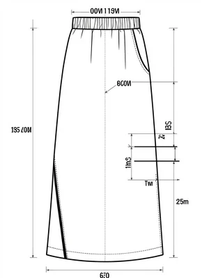 Maxi skirt flat elastic slit