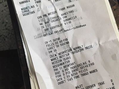 Receipt in book as bookmark, the found artifact, someone else's purchase marking