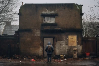 The Last Mile A delivery person face obscured by the