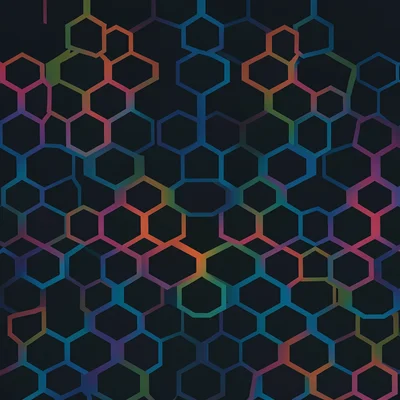 Generative art pattern of interlocking hexagons with subtle color gradients