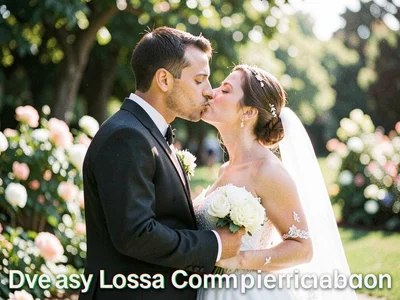 Wedding photo glitched at the kiss, romance and data equally fragile, love as lo
