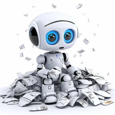 3D plastilina ai chatbot dissasembled on clean white