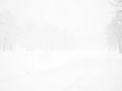 Snow scene mostly white minimal mark