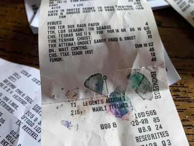 Faded thermal receipt becoming illegible, the tax season panic, trying to read g
