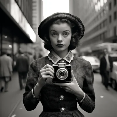 Street photo in the style of Vivian Maier Evoking Mai