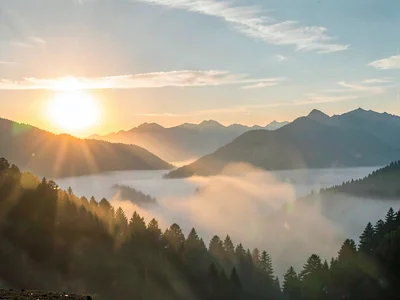 Fog phenomena at sunrise