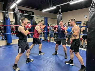 Boxing gym training session