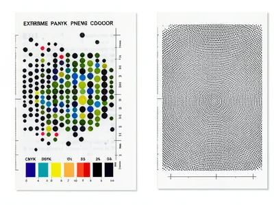 Extreme close-up of four-color process dots on newsprint versus coated paper sid