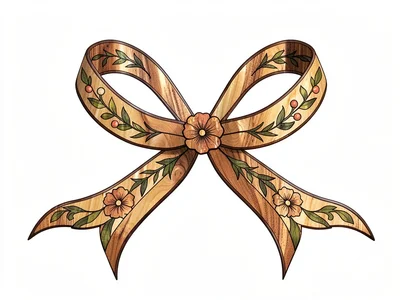 Marquetry ribbon bow